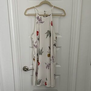 Floral Print Halter Dress - Cream